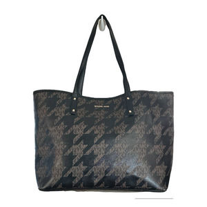 MK Michael Kors Carter Large Open tote bag black / brown Houndstooth